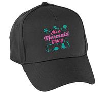Hippowarehouse It's a Mermaid Thing Baseball Cap hat Premium Printed 5 Panel OneSize Adults Black