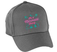 Hippowarehouse It's a Mermaid Thing Baseball Cap hat Premium Printed 5 Panel OneSize Adults Graphite Grey