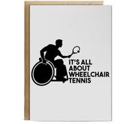 Hippowarehouse It's all about wheelchair tennis Personalised Card A6 with envelope for him for her Funny Cards for Men and Women Blank inside option