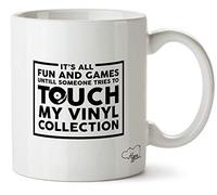 Hippowarehouse It's All Fun and Games Until Someone Tries to Touch My Vinyl Collection Printed Mug Cup Ceramic 10oz