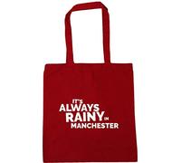 Hippowarehouse It's always rainy in Manchester Tote Shopping Gym Beach Bag 42cm x38cm, 10 litres