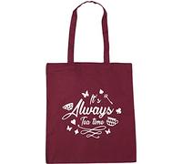 Hippowarehouse It's Always Tea Time Tote Shopping Gym Beach Bag 42cm x38cm, 10 litres