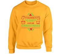 Hippowarehouse It's Beginning to *Cost* a lot Like Christmas Unisex Jumper Sweatshirt Pullover (Specific Size Guide in Description) Gold
