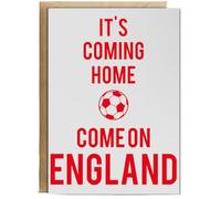 Hippowarehouse Its Coming Home Come On England World Cup Birthday Card A5 Personalised with envelope for him for her Funny Cards for Men and Women Blank inside option