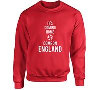 Hippowarehouse Its Coming Home Come On England World Cup Unisex Jumper Sweatshirt Pullover (Specific Size Guide in Description) Red