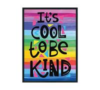 Hippowarehouse It's cool to be kind Printed Poster A3 Wall Art Design Classroom Room Gym Office Décor