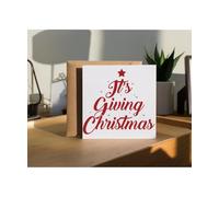 Hippowarehouse It's giving christmas Personalised Card. 15cm x 15cm with envelope for him for her Funny Cards for Men and Women Blank inside option
