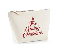 Hippowarehouse It's Giving Christmas Printed Make up Cosmetic wash Bag 18x19x9cm