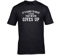 Hippowarehouse It's Hard to Beat A Person That Never Gives Up Unisex Short Sleeve t-Shirt (Specific Size Guide in Description) Black