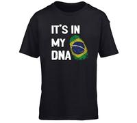 Hippowarehouse It's in My DNA Brazil Kids Children's Short Sleeve t-Shirt Black