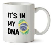 Hippowarehouse It's in My DNA Brazil Printed Mug Various Colour Options Ceramic Cup Kitchenware 10oz