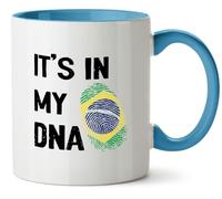 Hippowarehouse It's in My DNA Brazil Printed Mug Various Colour Options Ceramic Cup Kitchenware 11oz