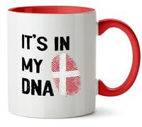 Hippowarehouse It's in My DNA Denmark Printed Mug Various Colour Options Ceramic Cup Kitchenware 11oz