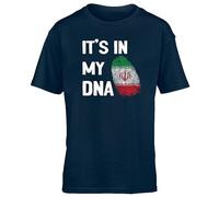 Hippowarehouse It's in My DNA Iran Kids Children's Short Sleeve t-Shirt Navy Blue