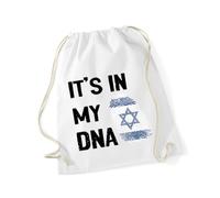 Hippowarehouse it's in my dna Israel Drawstring Cotton School Gym Bag 37cm x 46cm, 12 litres