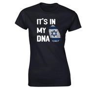 Hippowarehouse It's in My DNA Israel Womens Fitted Short Sleeve t-Shirt (Specific Size Guide in Description) Black