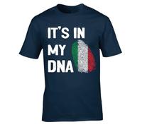 Hippowarehouse It's in My DNA Italy Unisex Short Sleeve t-Shirt XXL Adult Navy Blue