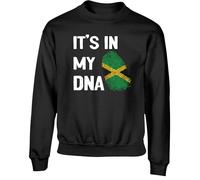 Hippowarehouse It's in My DNA Jamaica Kids Children's Unisex Jumper Sweatshirt Pullover Black