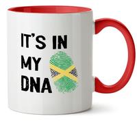Hippowarehouse It's in My DNA Jamaica Printed Mug Various Colour Options Ceramic Cup Kitchenware 11oz