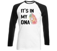 Hippowarehouse It's in My DNA Portugal Unisex Long Sleeve Baseball Two Tone t-Shirt