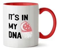 Hippowarehouse It's in My DNA Singapore Printed Mug Various Colour Options Ceramic Cup Kitchenware 11oz