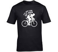 Hippowarehouse It's Just a Hill, Get Over It Cycling Unisex Short Sleeve t-Shirt (Specific Size Guide in Description) Black