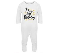 Hippowarehouse It's My Half Birthday Baby Romper All in one Piece Unisex White