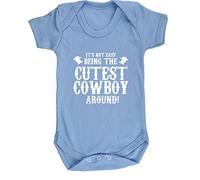 Hippowarehouse It's Not Easy Being The Cutest Cowboy Around Baby Vest Bodysuit (Short Sleeve) Boys Girls