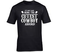Hippowarehouse It's Not Easy Being The Cutest Cowboy Around Unisex Short Sleeve t-Shirt (Specific Size Guide in Description) Black
