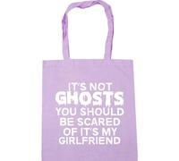Hippowarehouse It's not ghosts you should be scared of It's my girlfriend Tote Shopping Gym Beach Bag 42cm x38cm, 10 litres