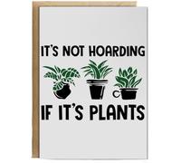 Hippowarehouse It's not hoarding if it's plants Birthday Card A5 Personalised with envelope for him for her Funny Cards for Men and Women Blank inside option