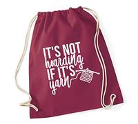 Hippowarehouse It's not hoarding if it's yarn Drawstring Cotton School Gym Bag 37cm x 46cm, 12 litres