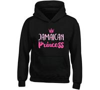 Hippowarehouse Jamaican Princess Kids Children's Unisex Hoodie Hooded top Black