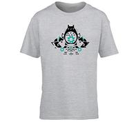 Hippowarehouse Japanese Anime Fat cat Kids Children's Short Sleeve t-Shirt Grey