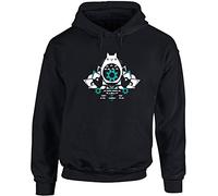 Hippowarehouse Japanese Anime Fat cat unisex Hoodie hooded top (Specific size guide in description) Black