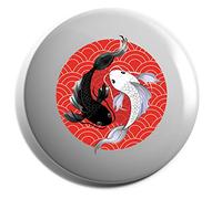 Hippowarehouse Japanese Koi carp yin yang fish Badge Pin 25mm
