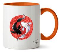Hippowarehouse Japanese Koi carp yin yang Fish Printed Mug Various Colour Options Ceramic Cup Kitchenware 11oz