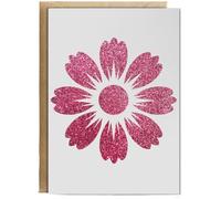 Hippowarehouse Jasmine flower - Glitter Birthday Card A5 Personalised with envelope for him for her Funny Cards for Men and Women Blank inside option