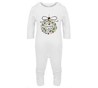 Hippowarehouse Jolly Holly Christmas Baby Romper All in one Piece Unisex White