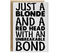 Hippowarehouse Just a Blonde and a Red Head With an Unbreakable Bond Birthday Card A5 Personalised with envelope for him for her Funny Cards for Men and Women Blank inside option