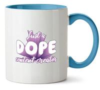 Hippowarehouse Just a dope Content Creator - Purple Creative Blogger tech Graphic Printed Mug Various Colour Options Ceramic Cup Kitchenware 11oz