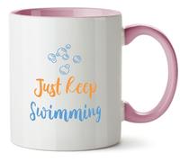 Hippowarehouse Just Keep Swimming Printed Mug Various Colour Options Ceramic Cup Kitchenware 11oz