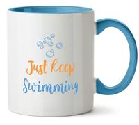 Hippowarehouse Just Keep Swimming Printed Mug Various Colour Options Ceramic Cup Kitchenware 11oz