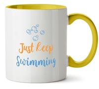 Hippowarehouse Just Keep Swimming Printed Mug Various Colour Options Ceramic Cup Kitchenware 11oz