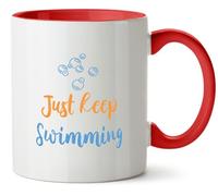 Hippowarehouse Just Keep Swimming Printed Mug Various Colour Options Ceramic Cup Kitchenware 11oz