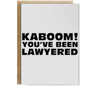 Hippowarehouse Kaboom! Youve been lawyered Birthday Card A5 Personalised with envelope for him for her Funny Cards for Men and Women Blank inside option