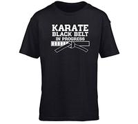 Hippowarehouse Karate Black Belt in Progress Kids Children's Short Sleeve t-Shirt
