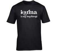 Hippowarehouse Karma is My Boyfriend Unisex Short Sleeve t-Shirt (Specific Size Guide in Description) Black
