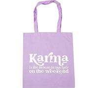 Hippowarehouse Karma is the breeze in my hair on the weekend Tote Shopping Gym Beach Bag 42cm x38cm, 10 litres