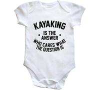 Hippowarehouse Kayaking is the Answer Who Cares What the Question Is baby vest bodysuit (short sleeve) boys girls